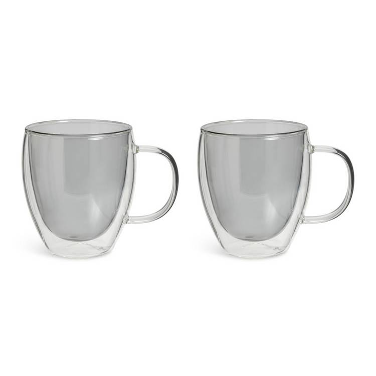 Habitat Double Walled Set of 2 Coffee Cup - Grey