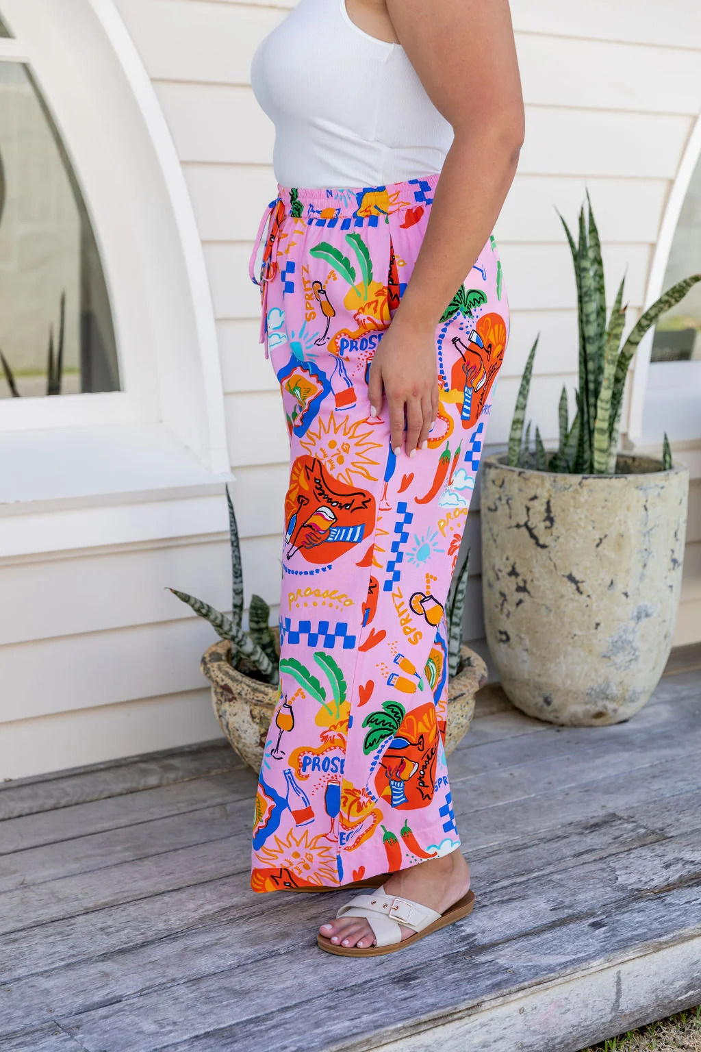 Gina Linen Blend Pant in Cin Cin
