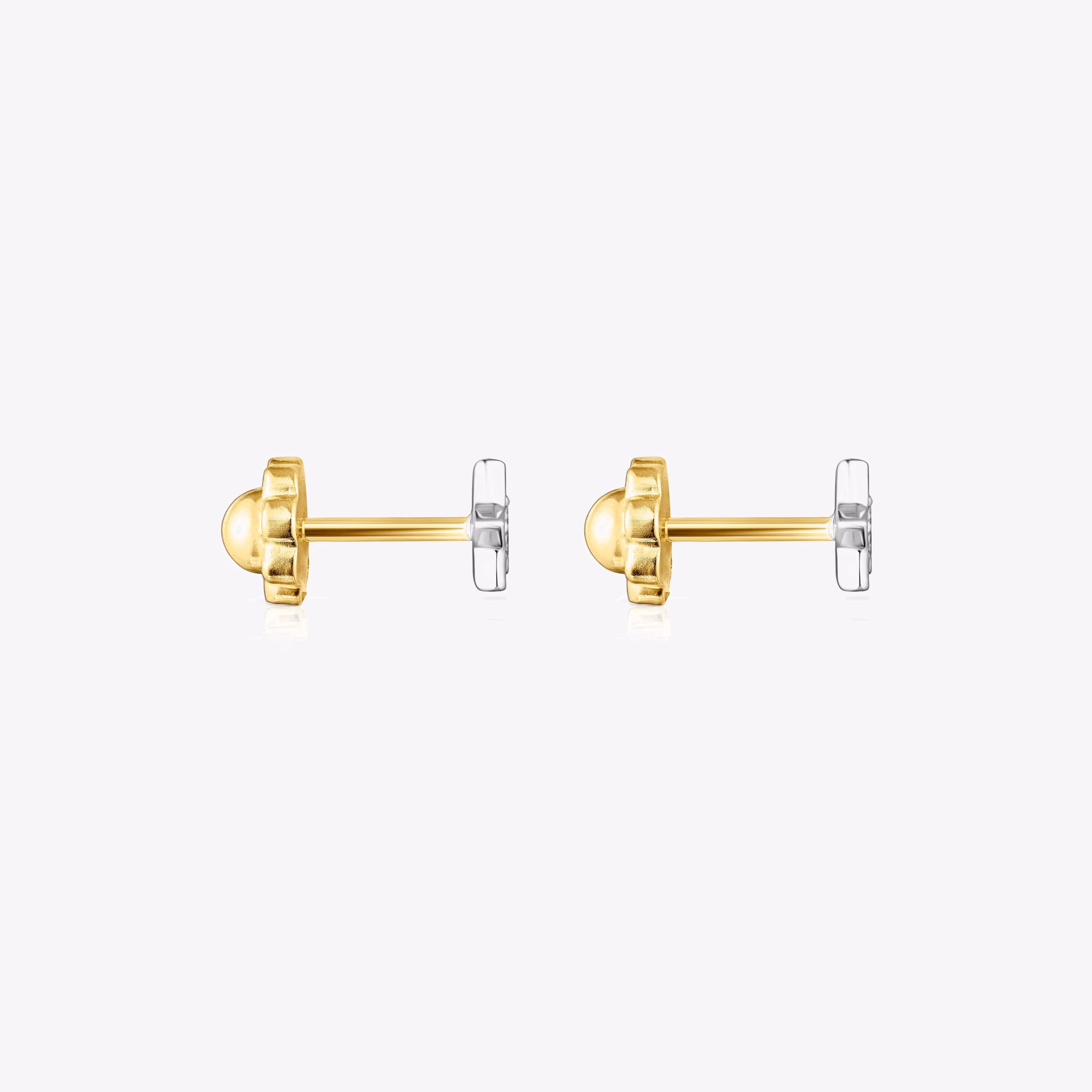 Pendientes estrella de oro blanco y diamantes Puppies
