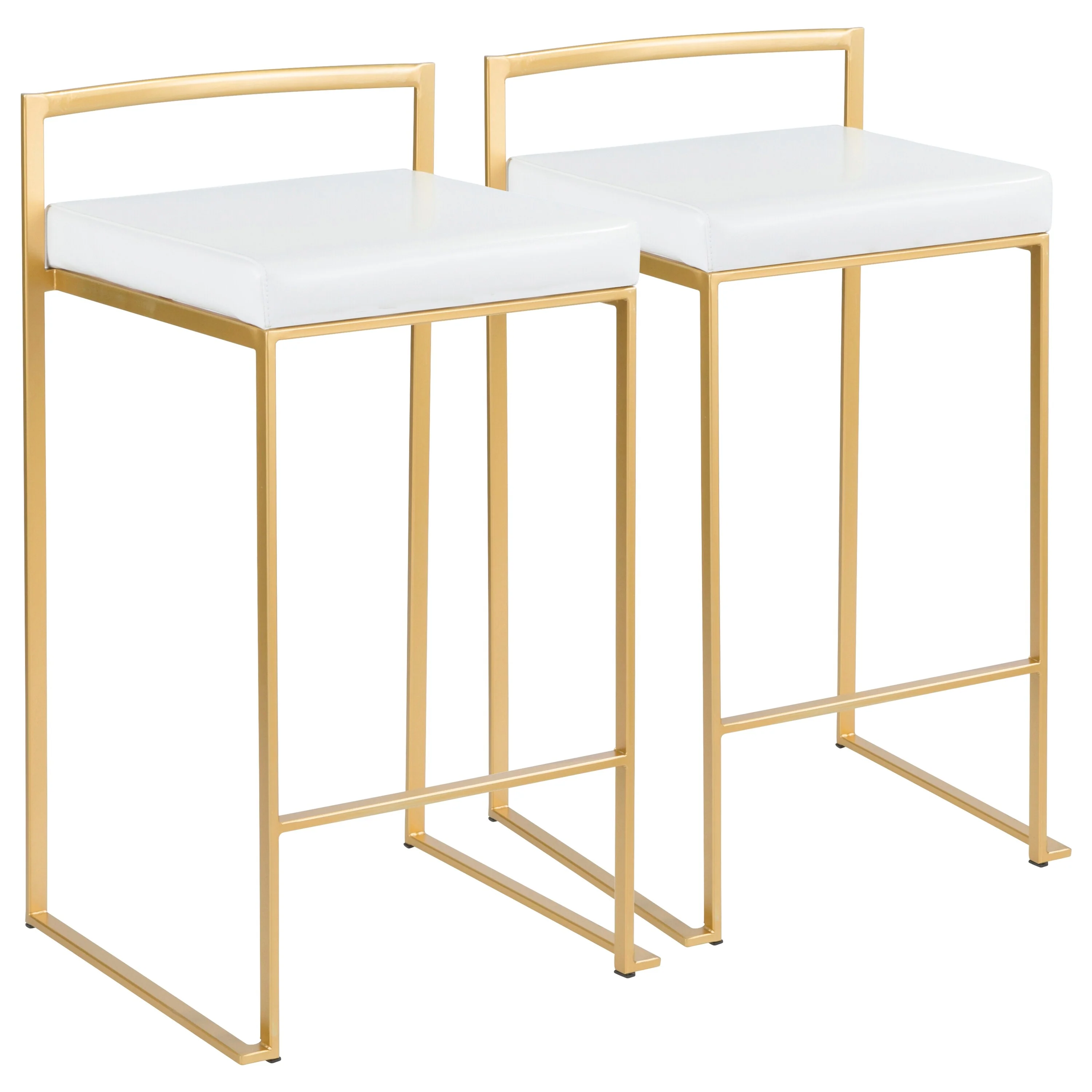 Silver Orchid Forrest Gold Stackable Fully Welded Counter Stool (Set of 2)