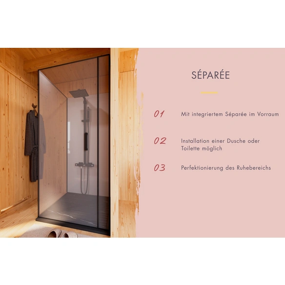 Saunahaus »Pillapalu«, BxTxH: x 574,2 x 216,5 x 244 cm, 9 kW Ofen, für 5 Personen