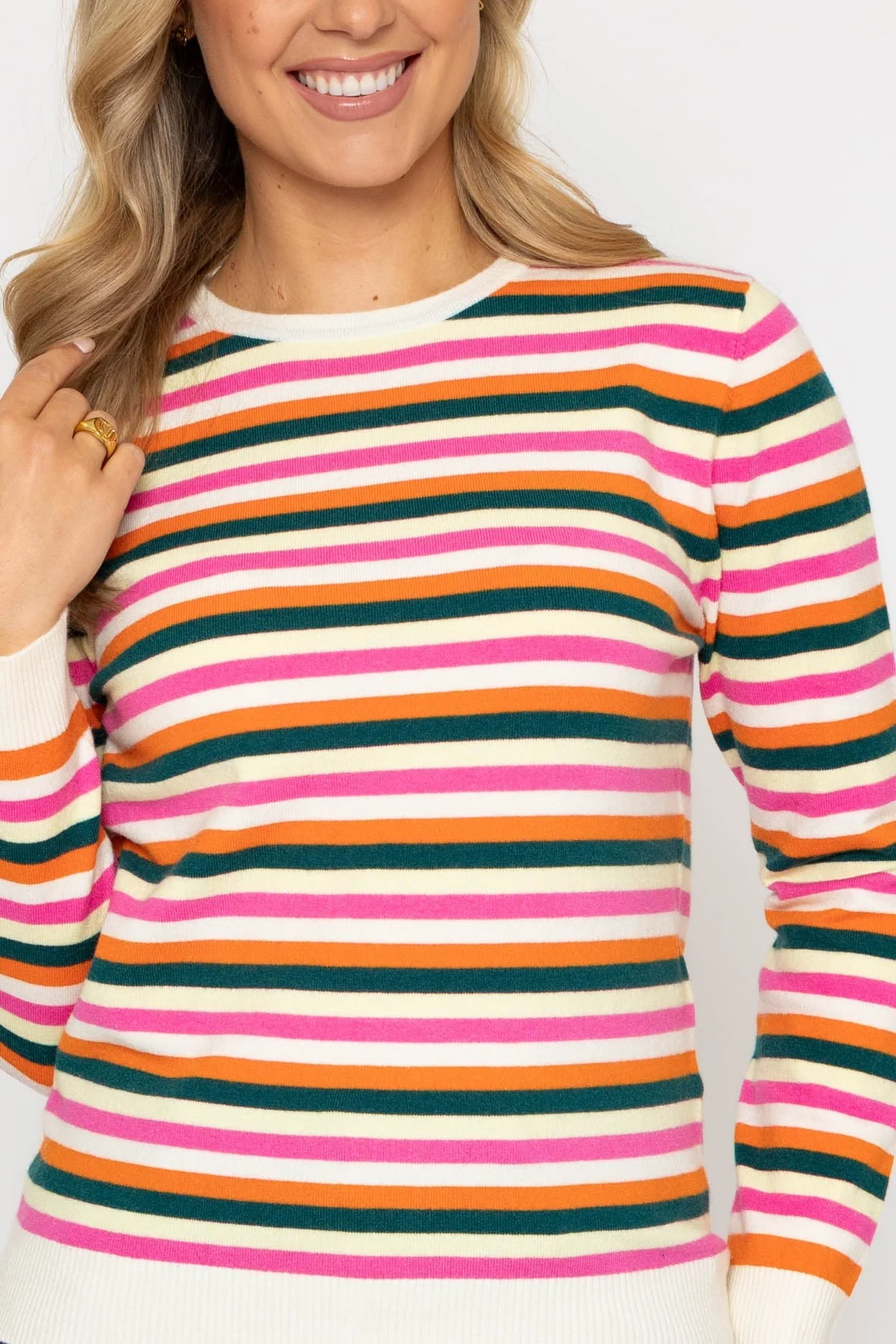 Soft-Touch Orange Striped Jumper