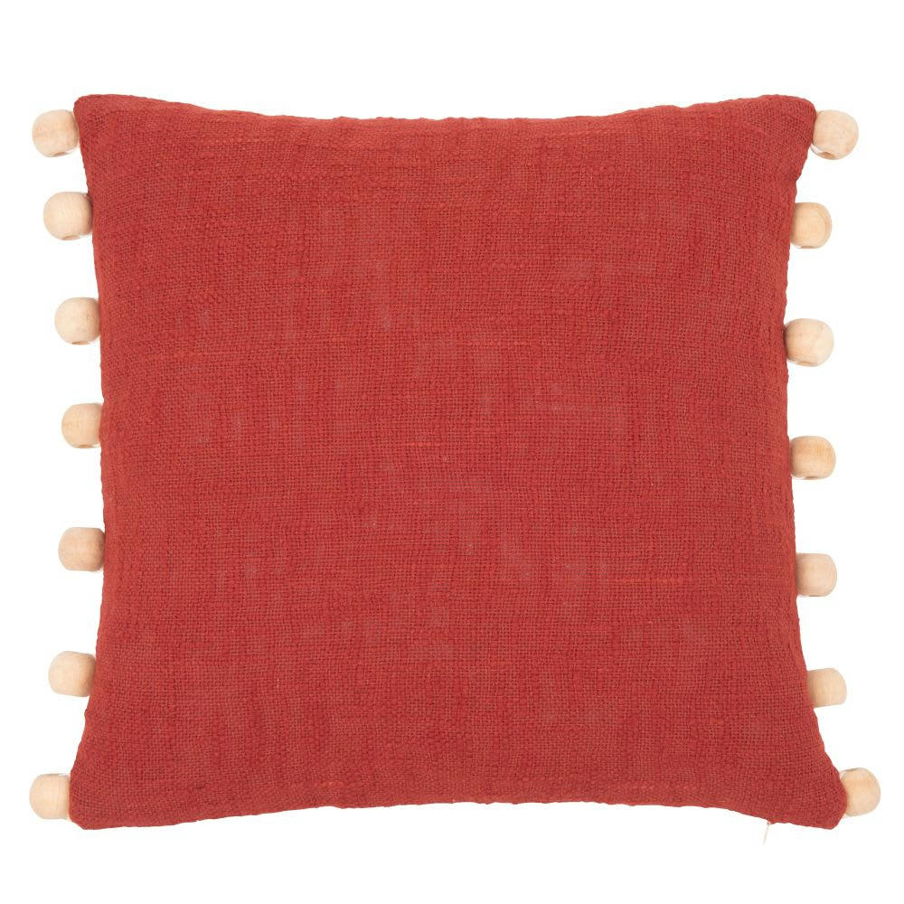 GARGO - Coussin en coton terracotta et écru 40x40