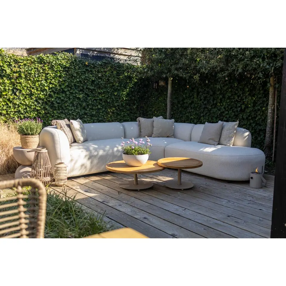 Madeira ronde hoekbank links - Naturel Sunbrella