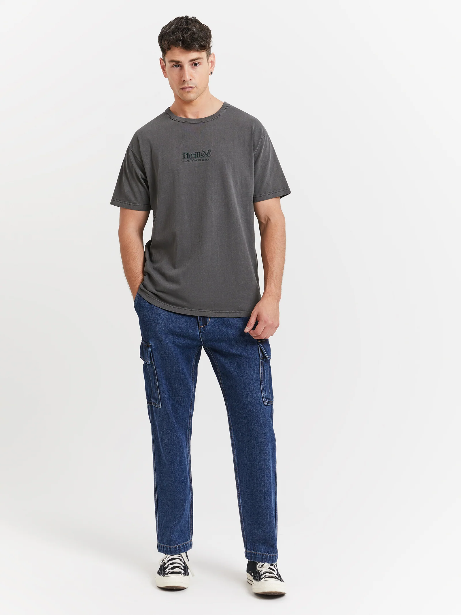 Thrills Workwear Embro Box Fit T-Shirt
