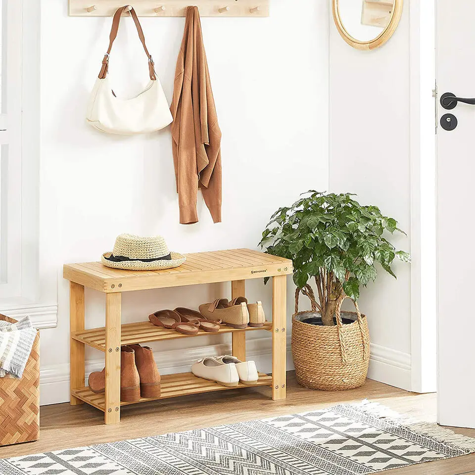 CALICOSY - Schoenenbank - Licht hout - 28,4x45x70 cm