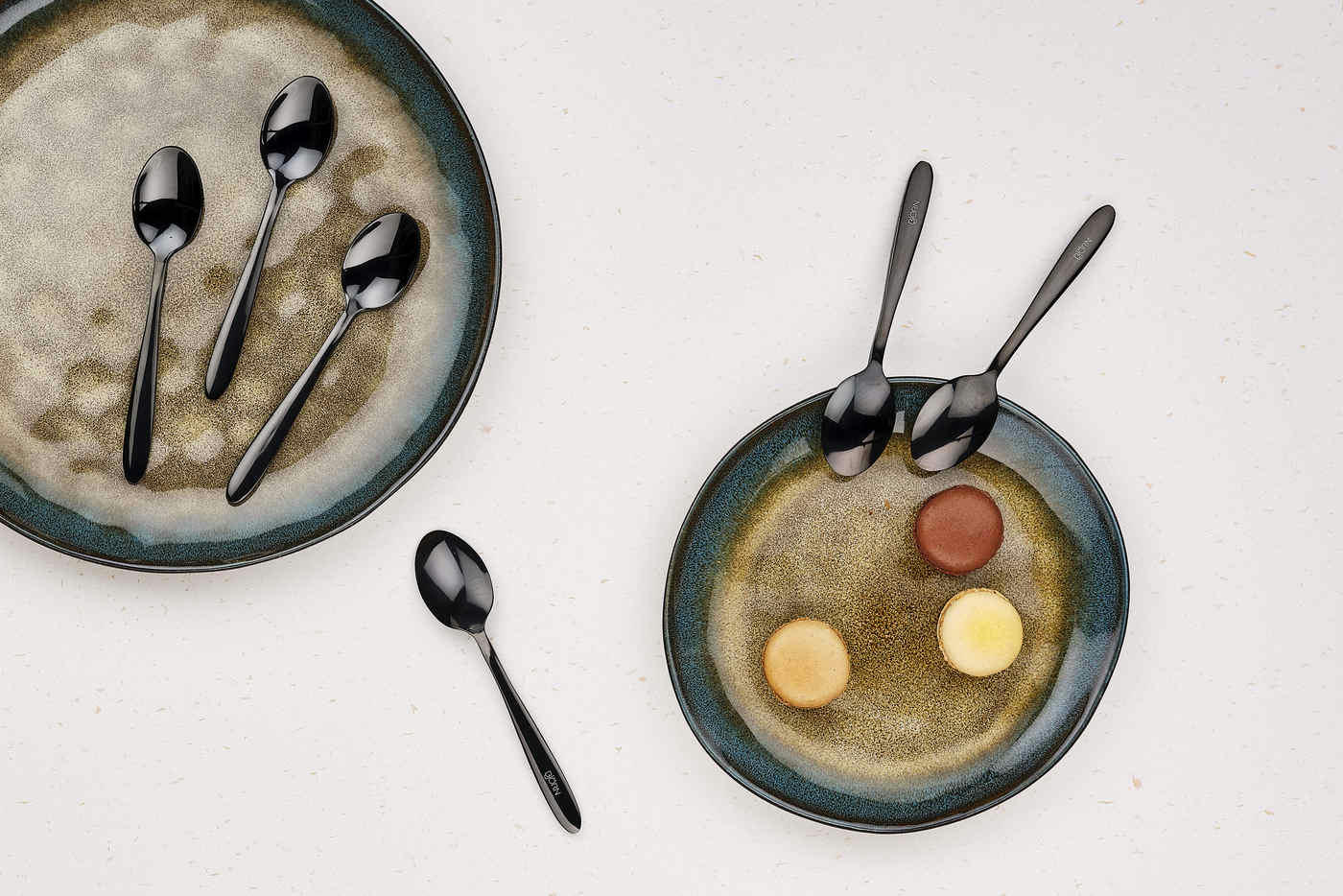 NUDE - Lot de 6 petites cuillères en inox noir