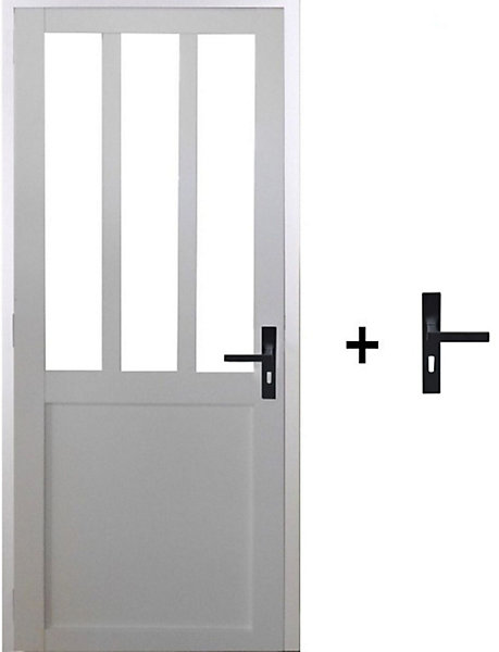 Bloc Porte Atelier Blanc H204 X L83 Cm Côte Tableau P.gauche,poignee Gd Menuiseries