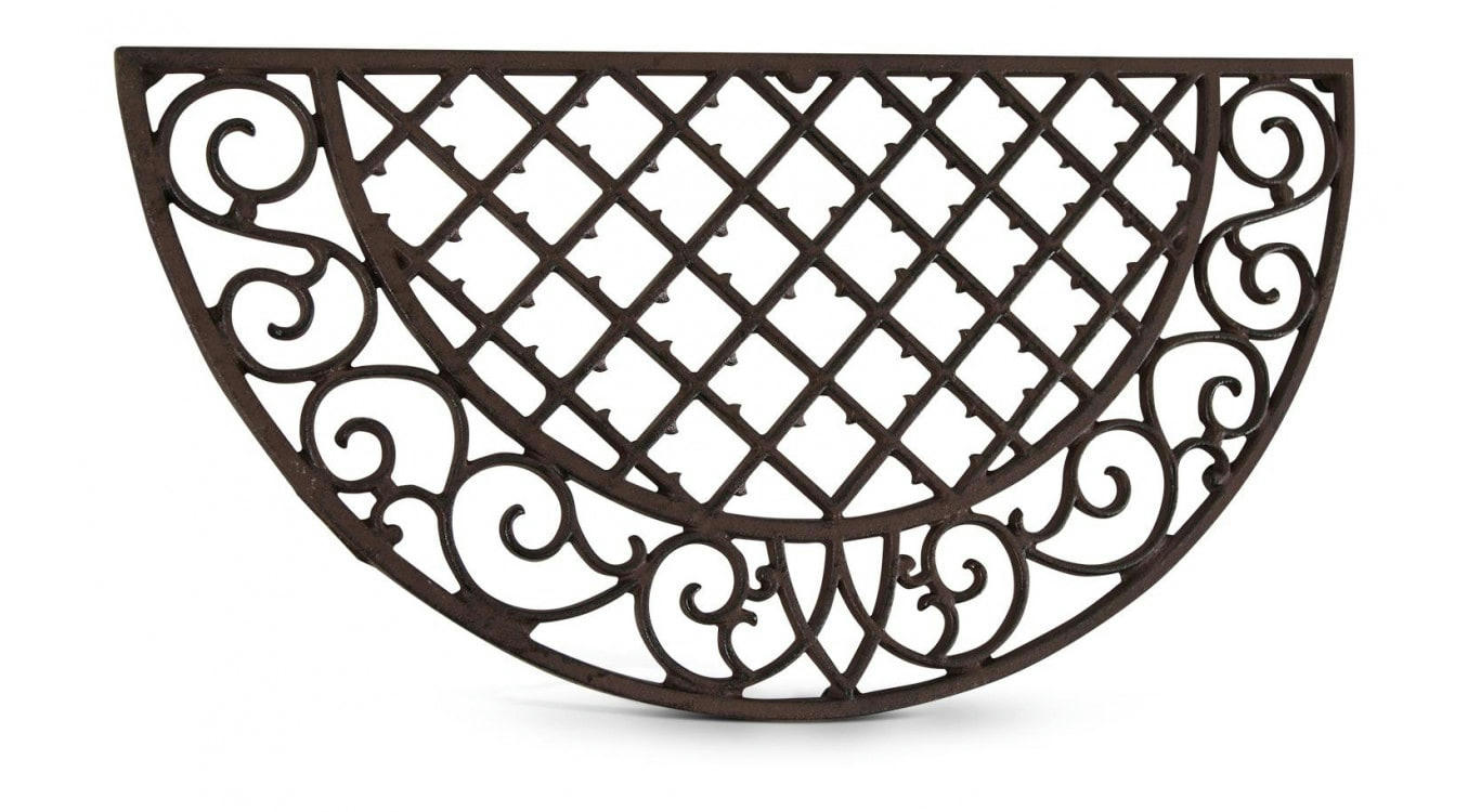 - Paillasson Demi-Lune Fonte Marron 67x34x2cm