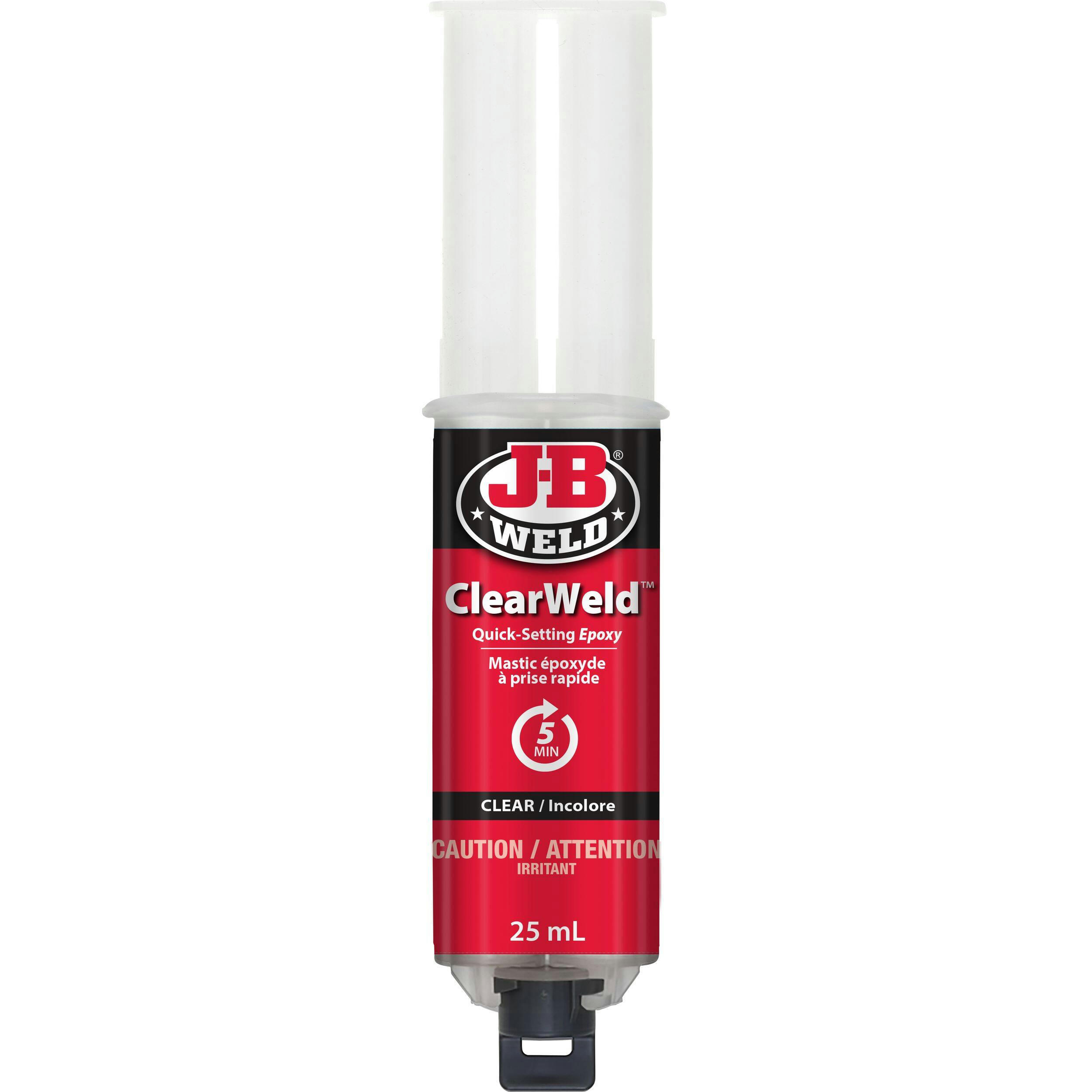 J-B Weld Weld Clear Quick Setting Epoxy Syringe, 2-pk, Clear, 25-mL