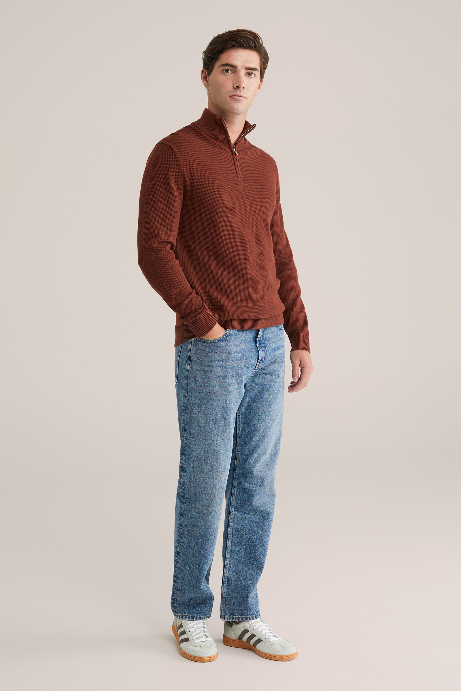 Heren Regular fit trui met quarter-zip