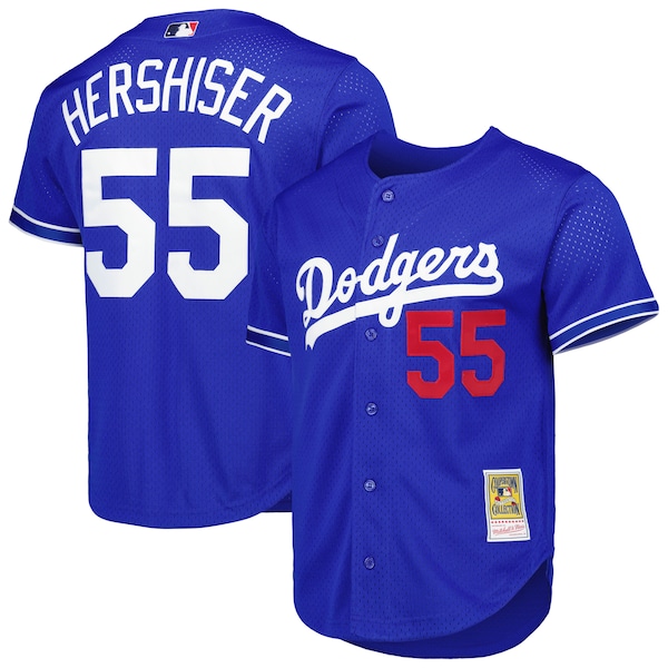 Orel Hershiser Los Angeles Dodgers  Cooperstown Collection Mesh Batting Practice Button-Up Jersey - Royal