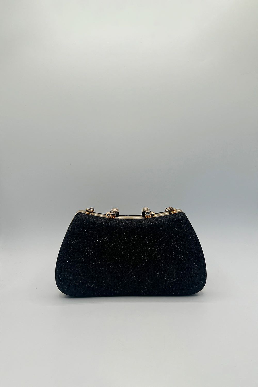 SVNX Black Shimmer Clutch Bag