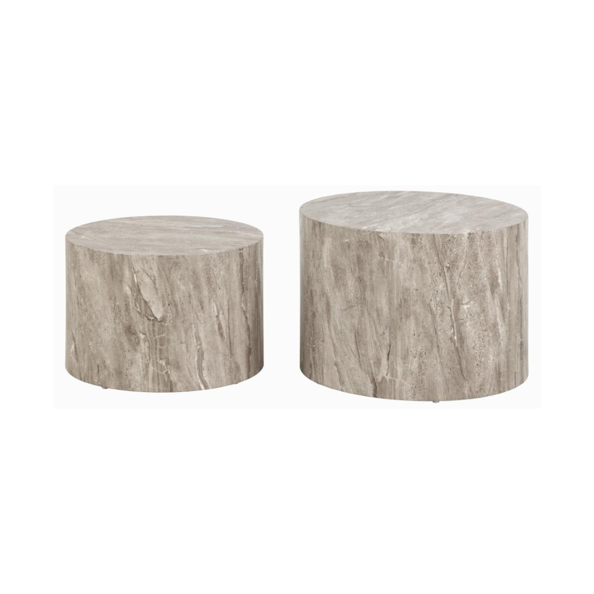 Rebellenclub Salontafel Gubbio - 58 x58 cm - Grijs Marmer Look - Set van 2