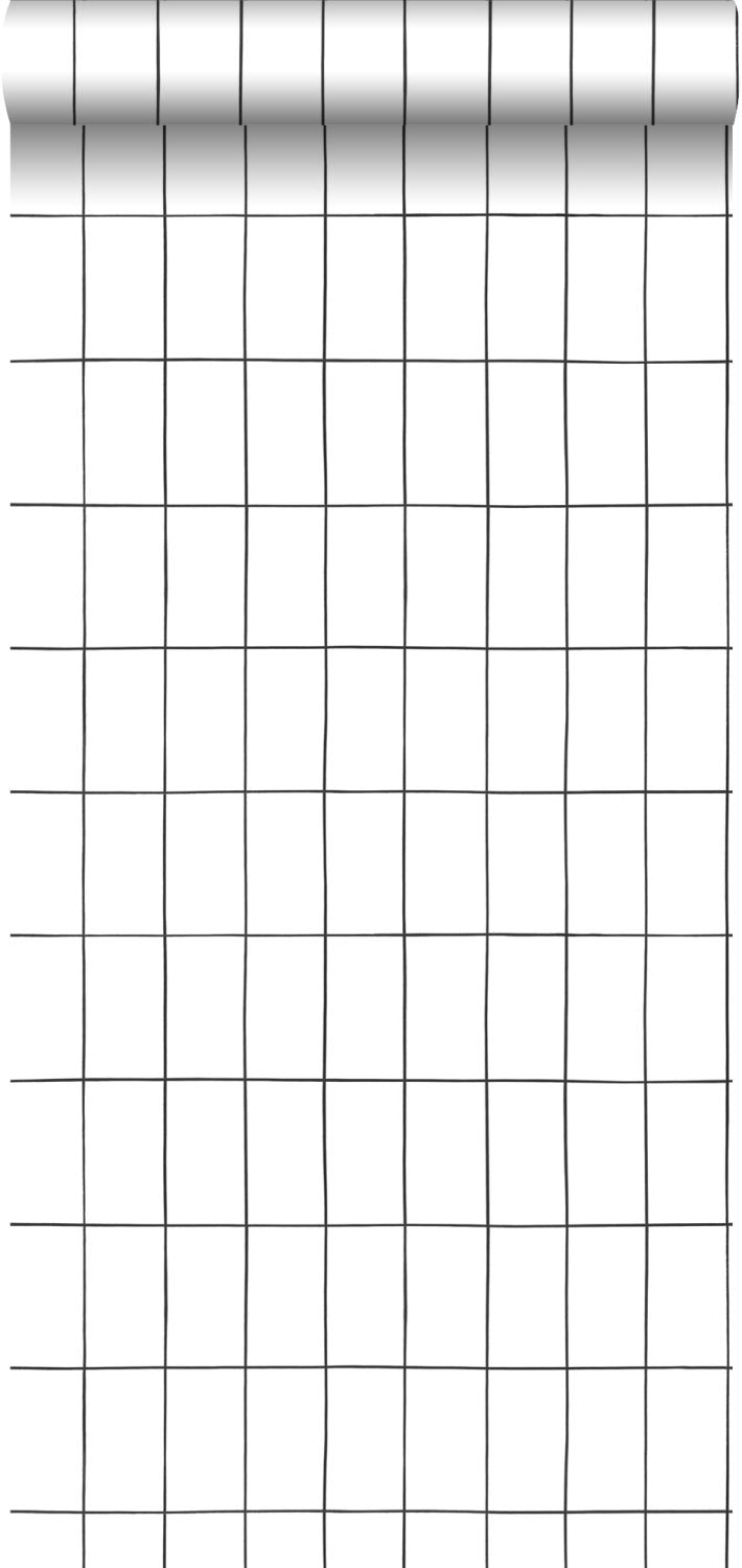 Walls4You behang ruiten zwart wit - 53 cm x 10.05 m - 935312