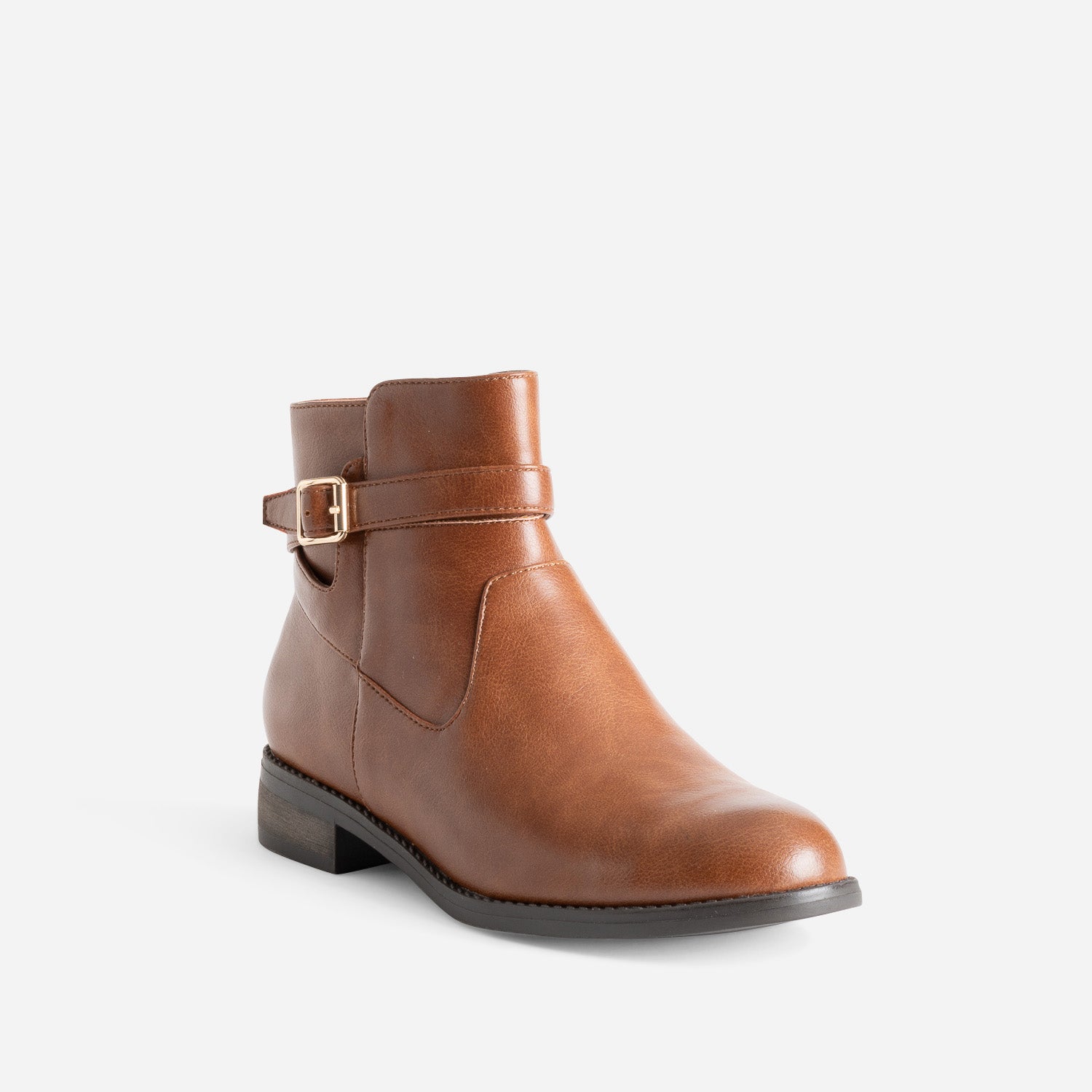 Boots cognac avec bride cheville
