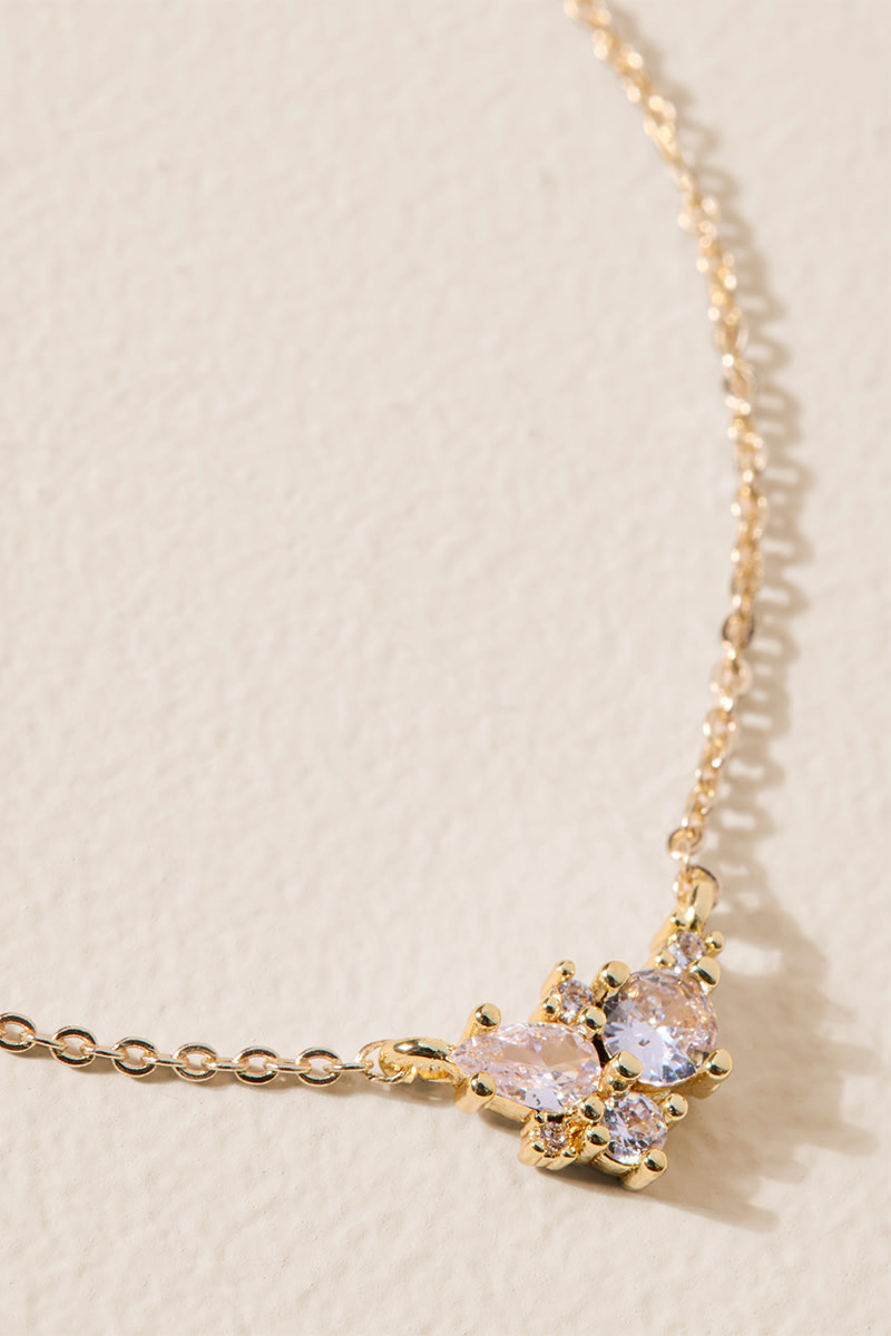 Meghan Crystal Cluster Pendant Necklace