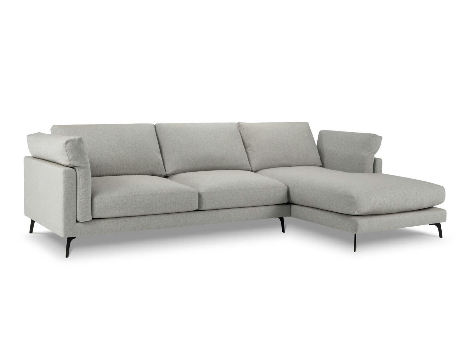 CAMILLE - Canapé D'Angle Droit 5 places en Tissu Structurel Beige