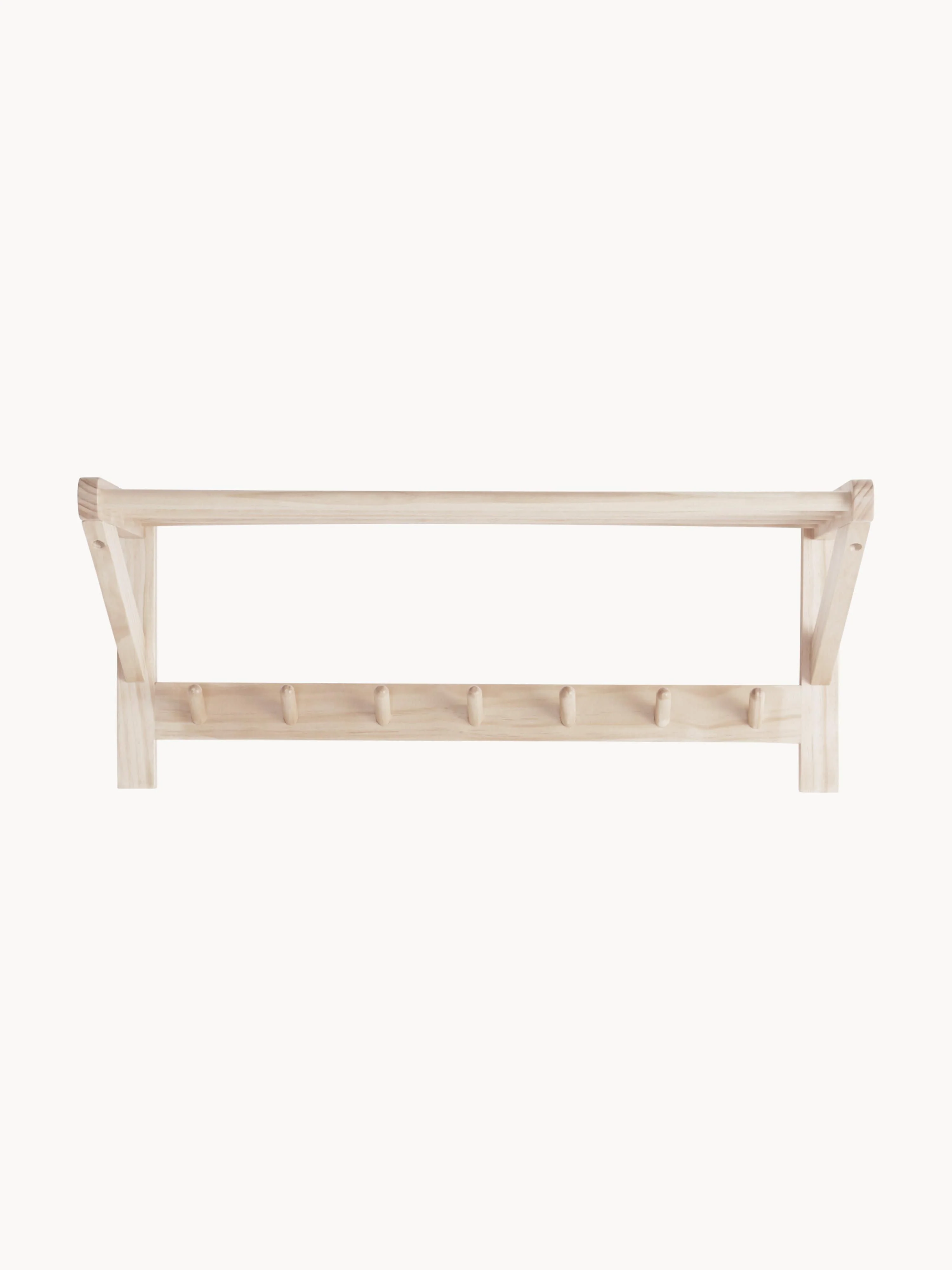 Wandgarderobe Cole mit Hutablage aus Kiefernholz