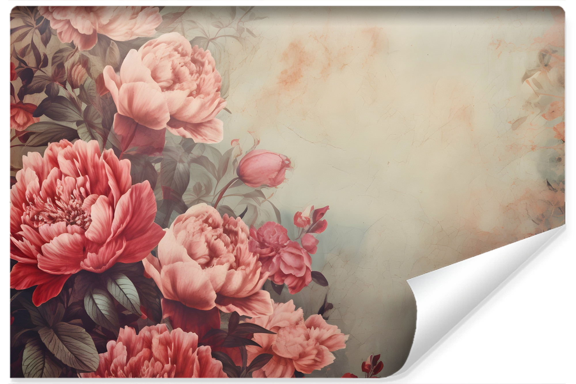 Fototapeta Do Salonu Piwonie W Stylu Vintage 90x60cm