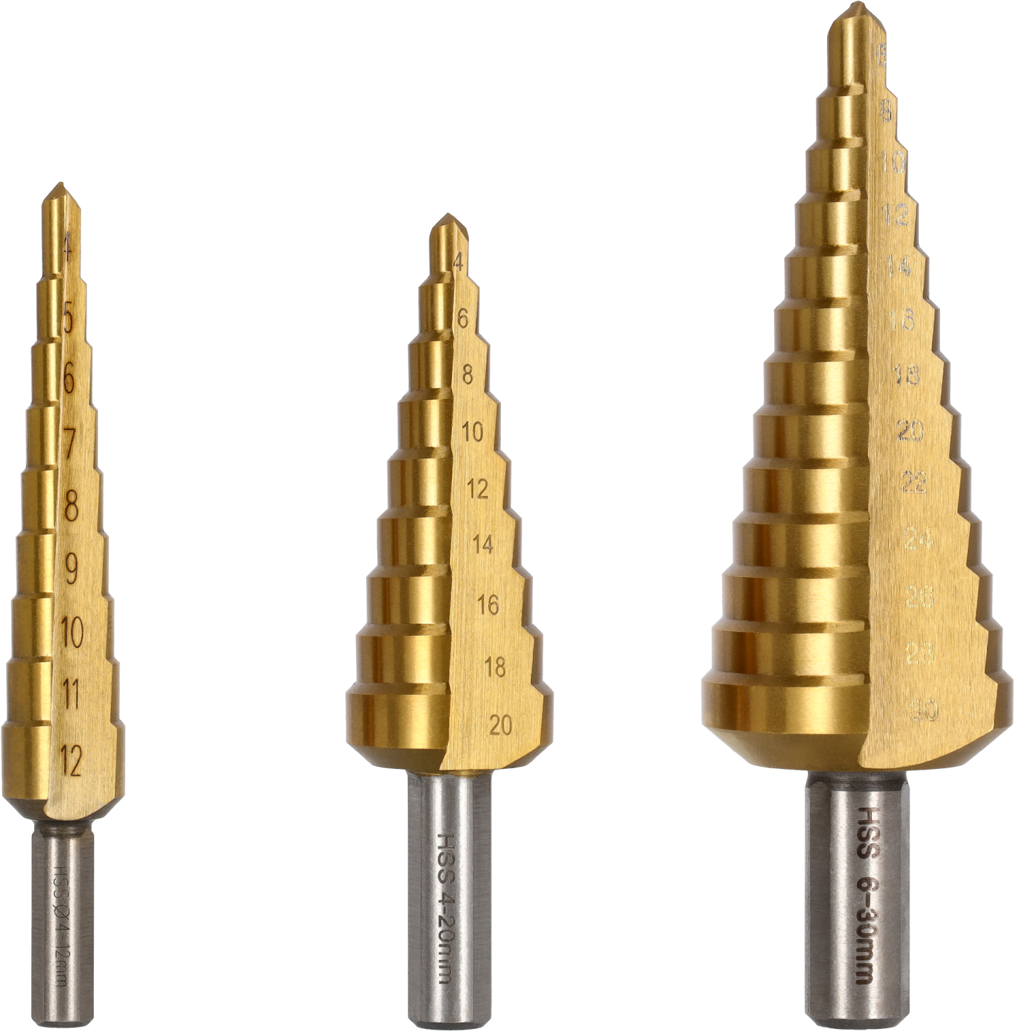 Zestaw 3x Wiertło Stopniowe HSS-TiN STALCO PERFECT S-72534