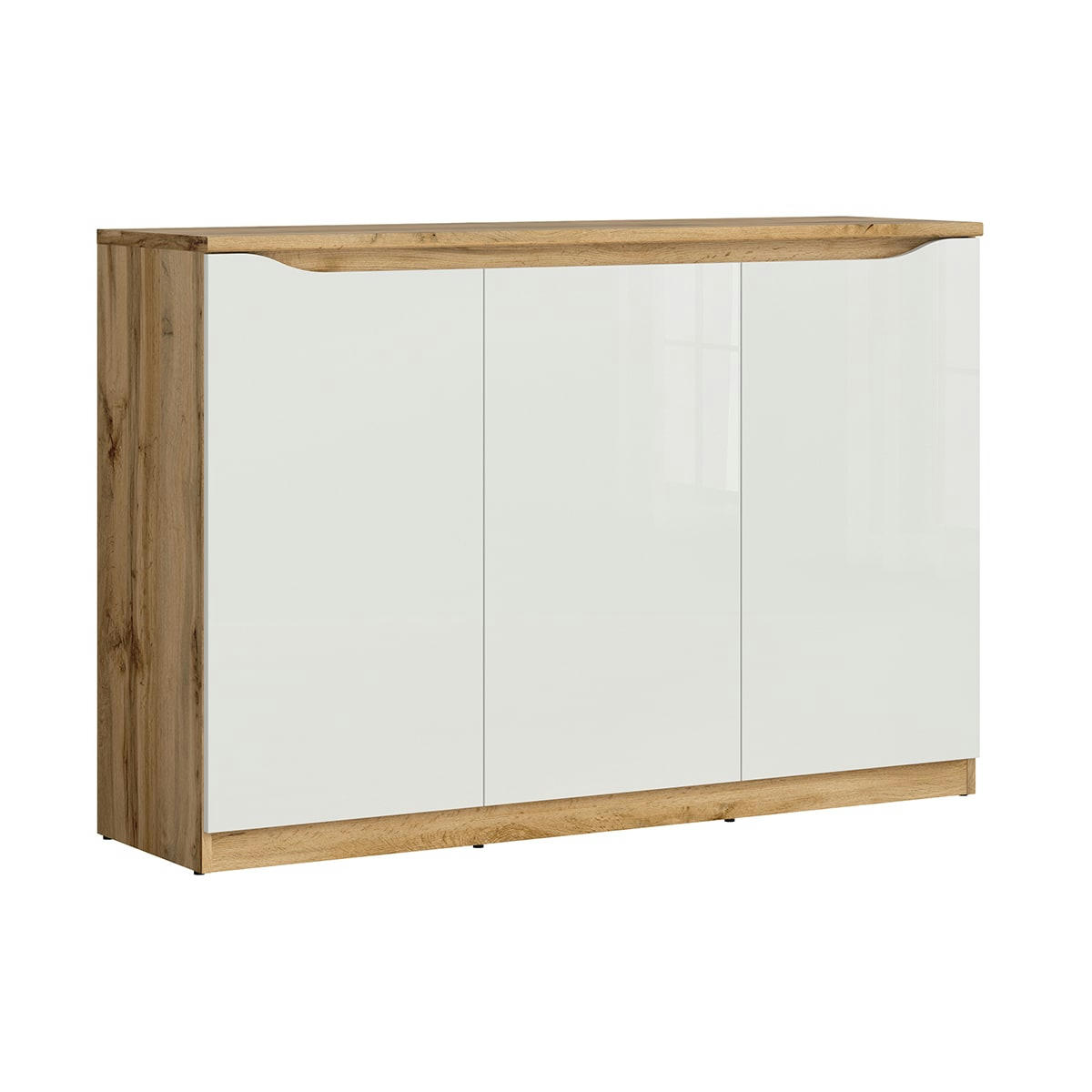 - Buffet 3 portes blanc et naturel