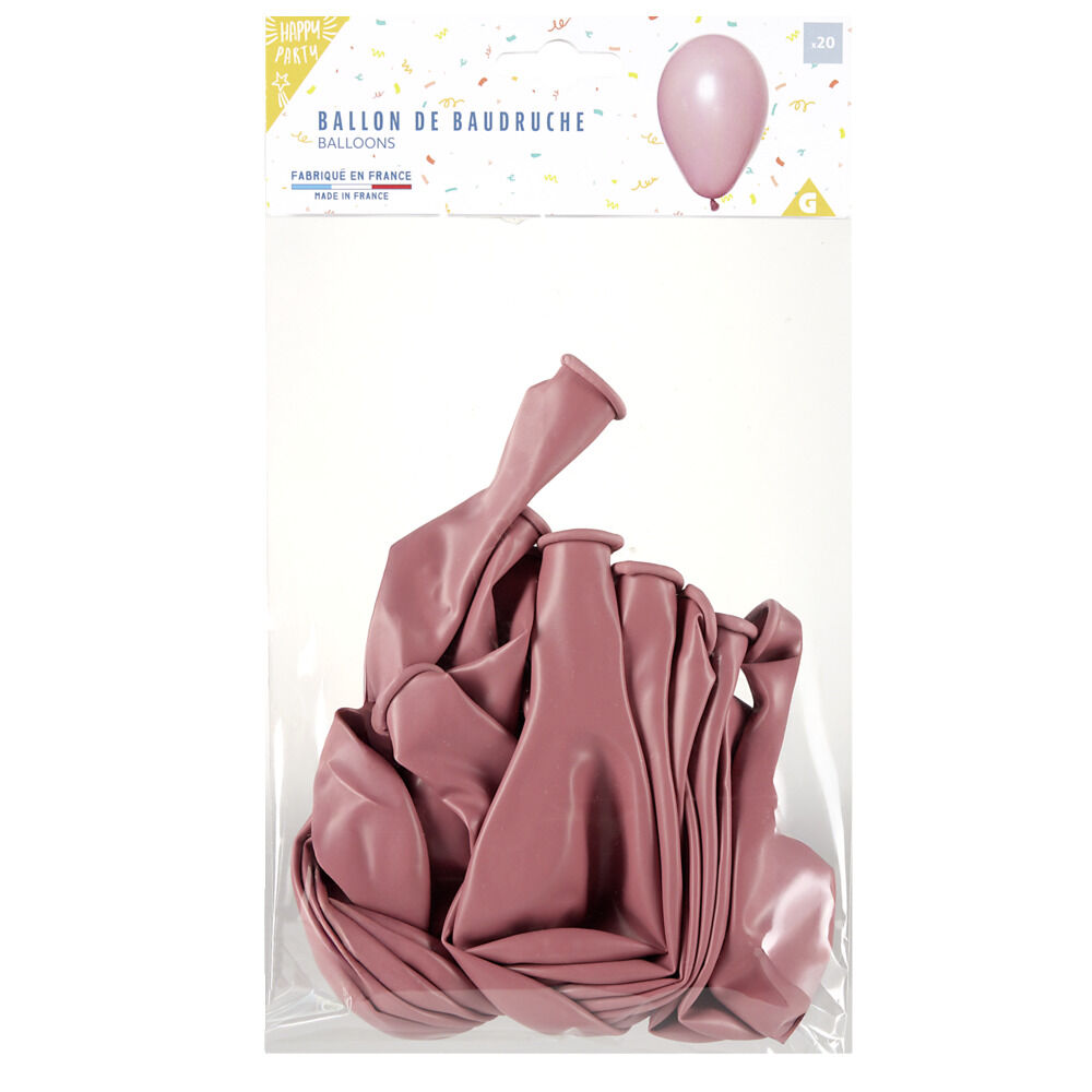 Lot de 20 ballons en latex rose poudré