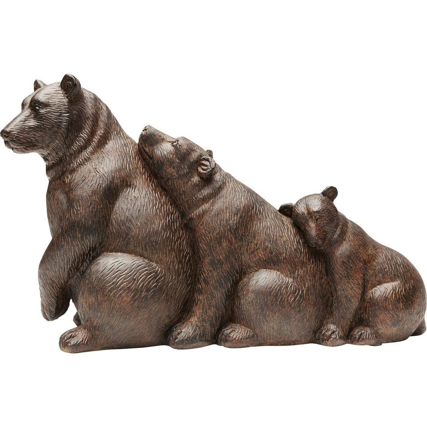 - Statuette ours sieste en polyrésine marron H20