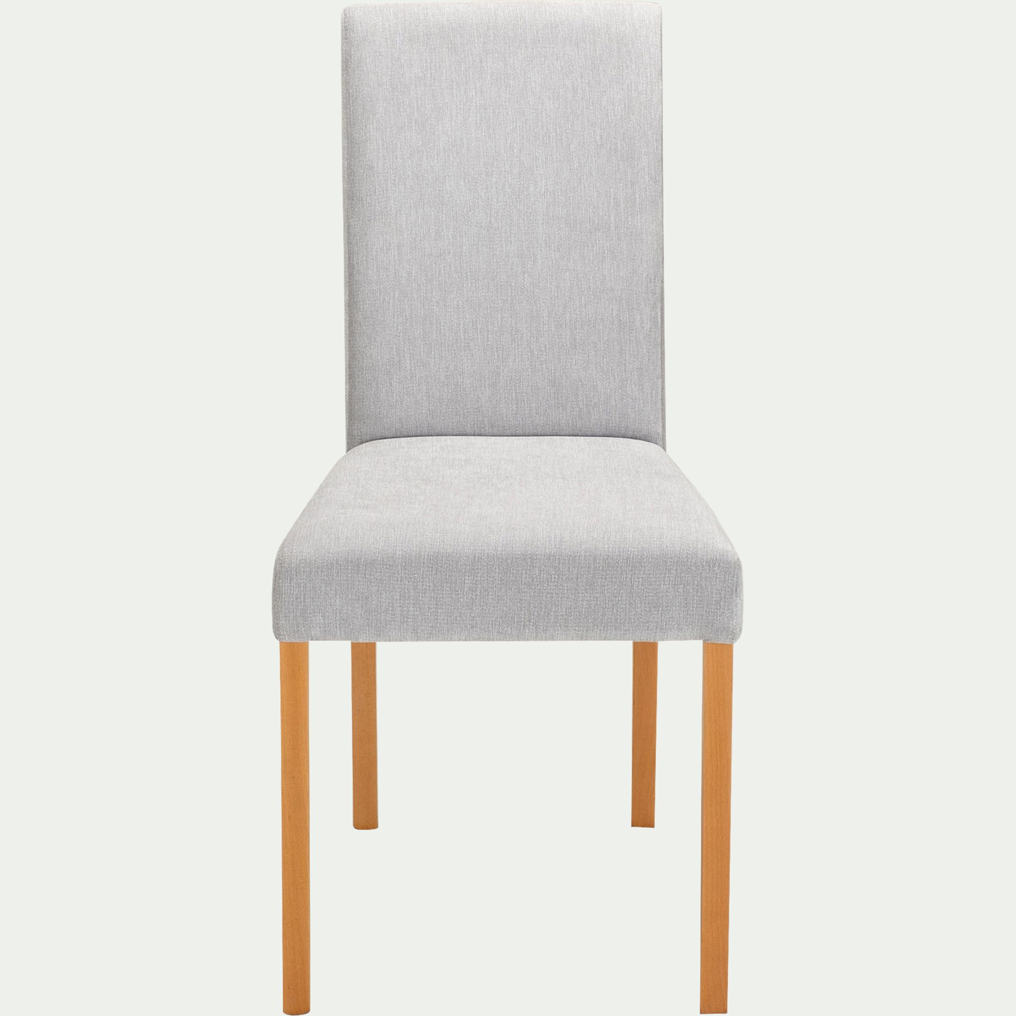 LANA - Chaise en tissu avec piètement en hêtre - gris