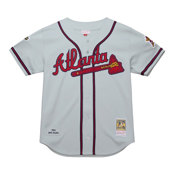 John Smoltz Atlanta Braves  1995 Throwback Authentic Jersey - Gray