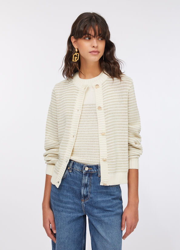 Cardigan a righe lurex&reg;