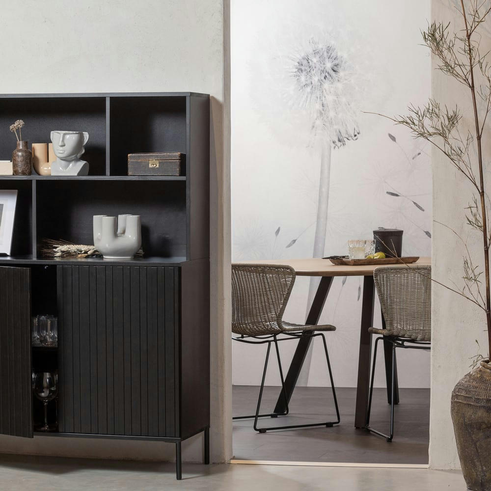 WINGS - Chaise en rotin polyester tissé beige