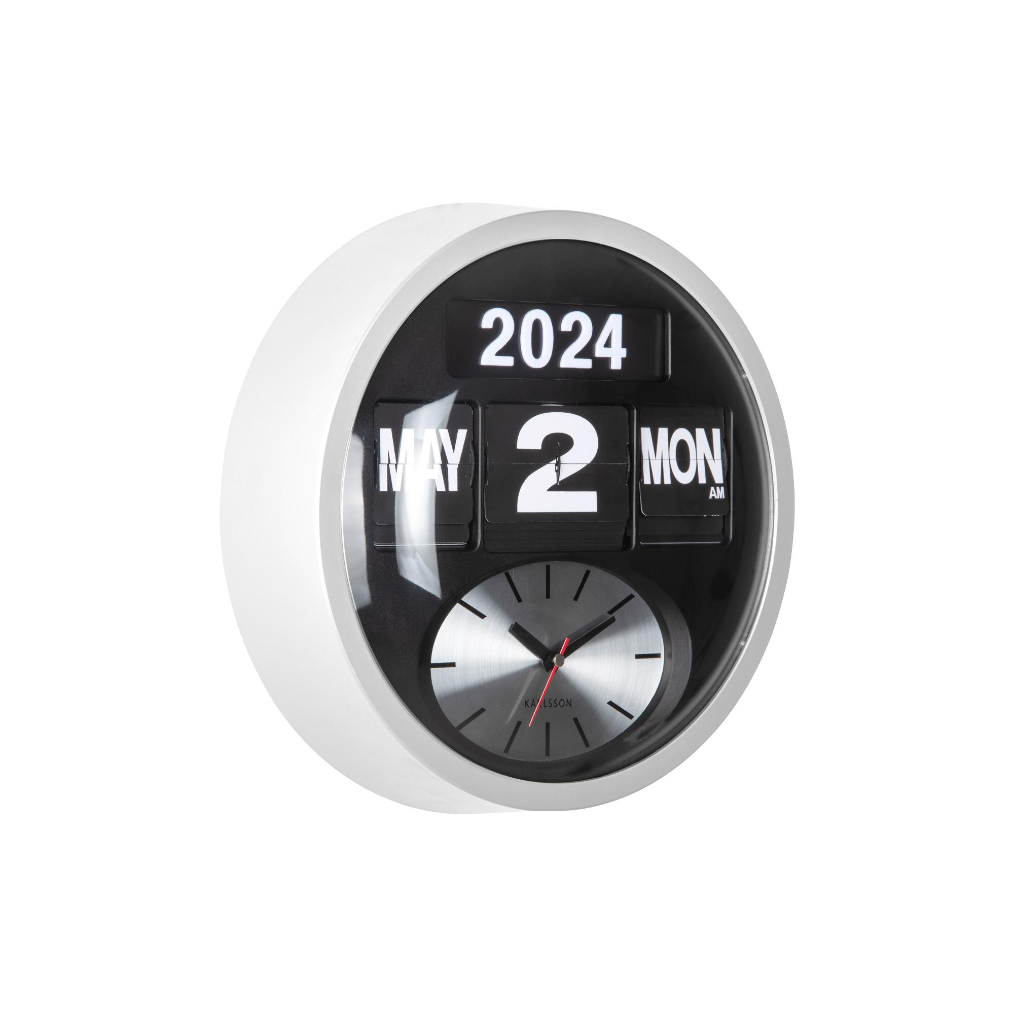 Karlsson wandklok Round Flip - wit - Ø32.6cm