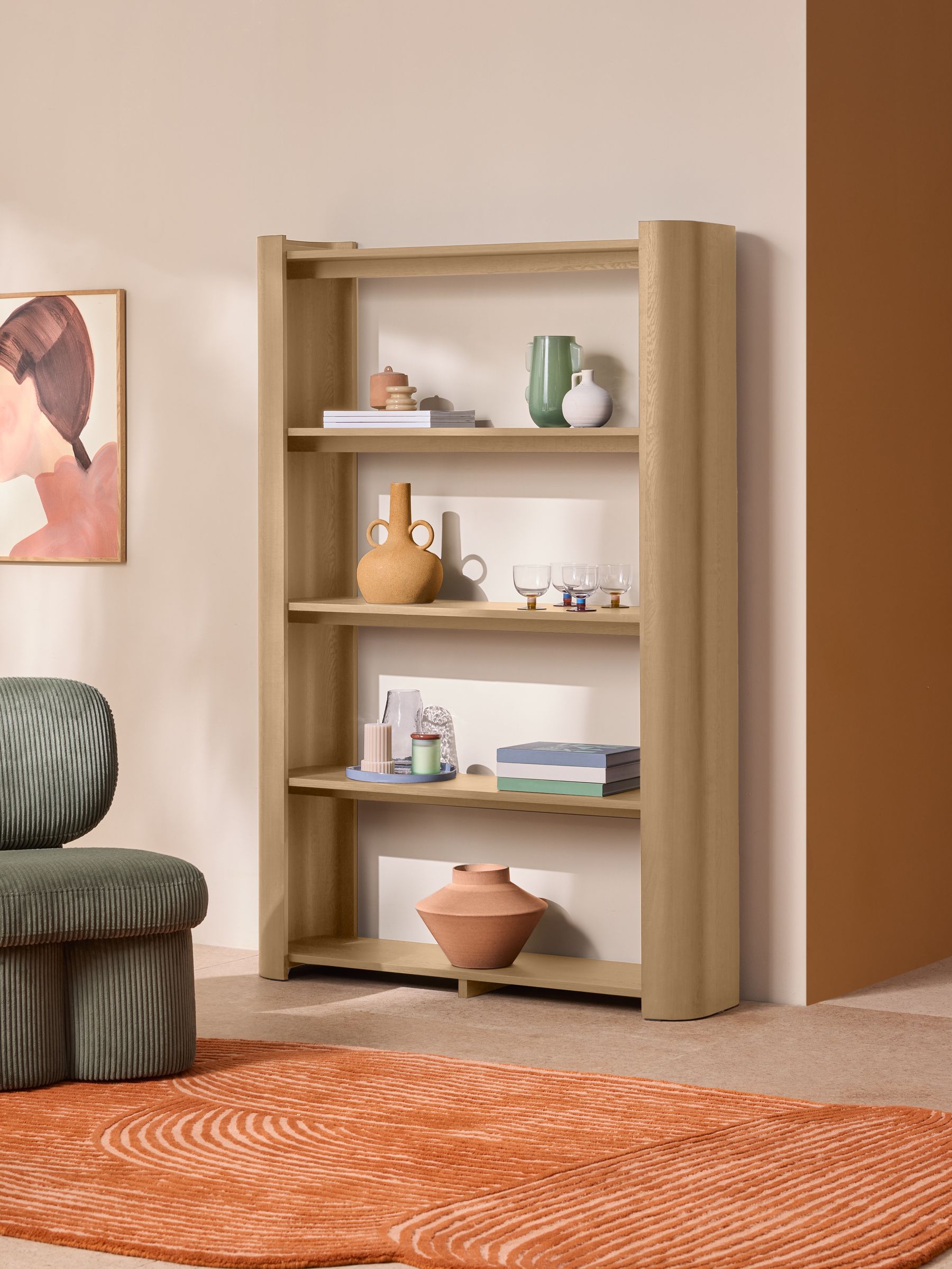 Kain Shelving Unit in Light Oak Effect