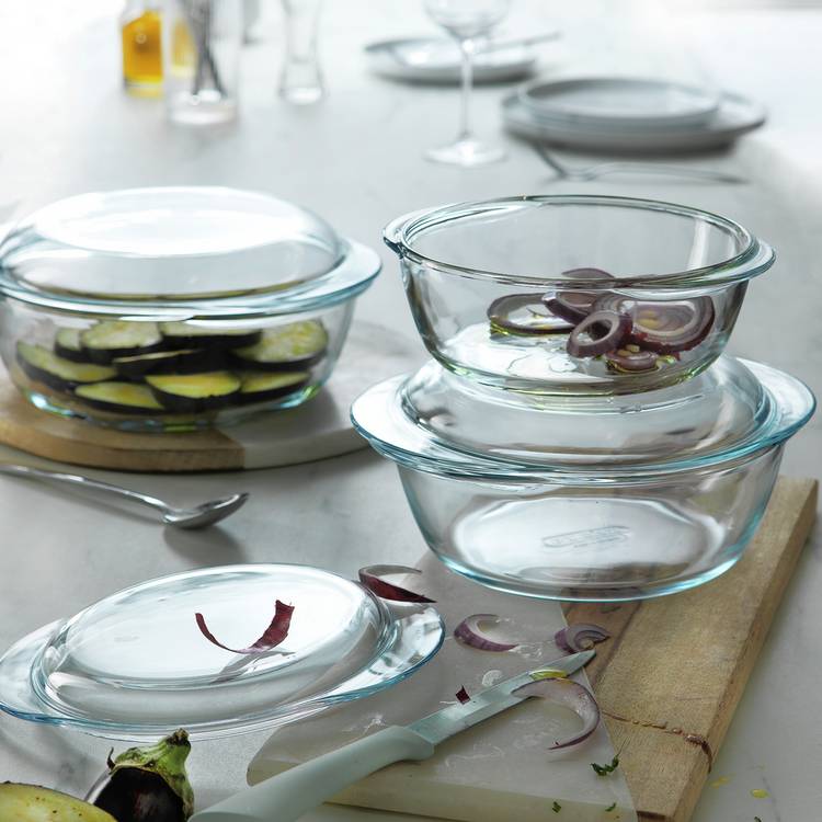 Pyrex 3 Piece Clear Casserole Set