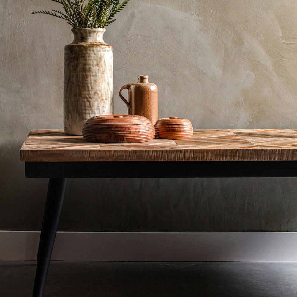 RHOMBIC - Table basse en bois et métal 120x40cm bois