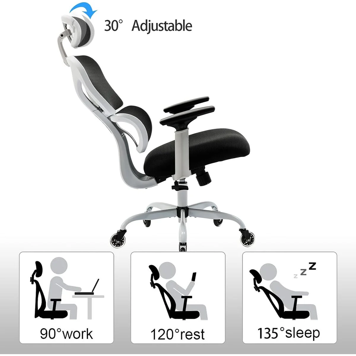 Office Chair, Home Desk Chair, Comfy Breathable Mesh Task Chair