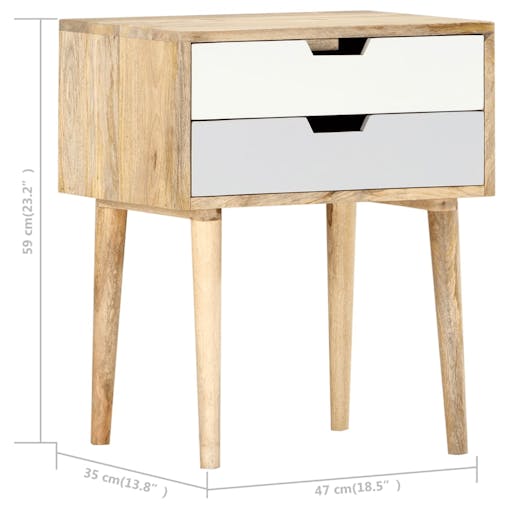 NNEVL Bedside Cabinet 47x35x59 cm Solid Wood Mango