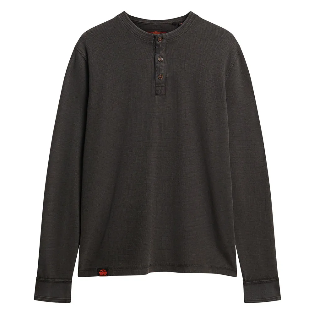 Superdry Vintage Textured Grandad long sleeve T-shirt