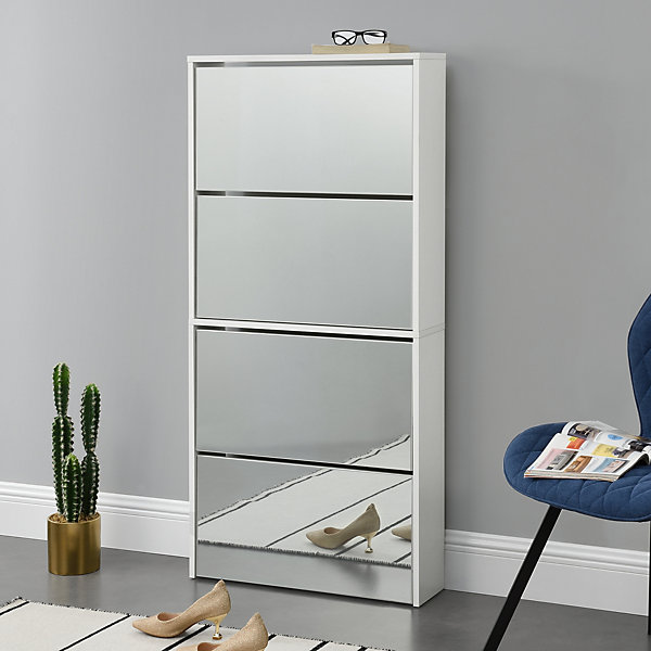 Etagère à Chaussures Vogar Miroir 134 x 63 x 17 cm Banc en.casa