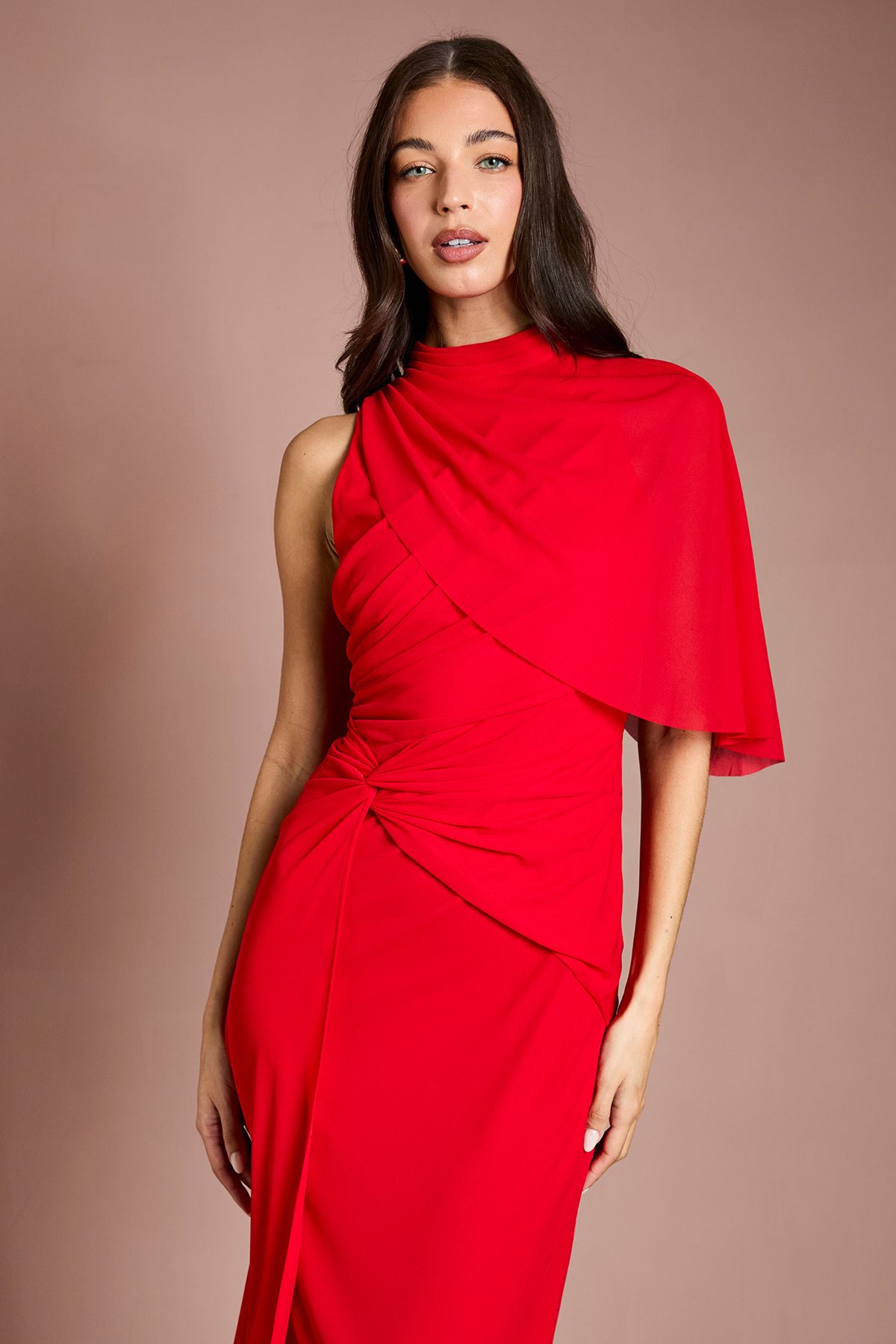 Coast Contour Collective High Neck Drape Jersey Maxi Dress