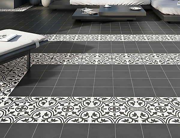 Carrelage carreaux de ciment Villa noir encanto 20x20 cm