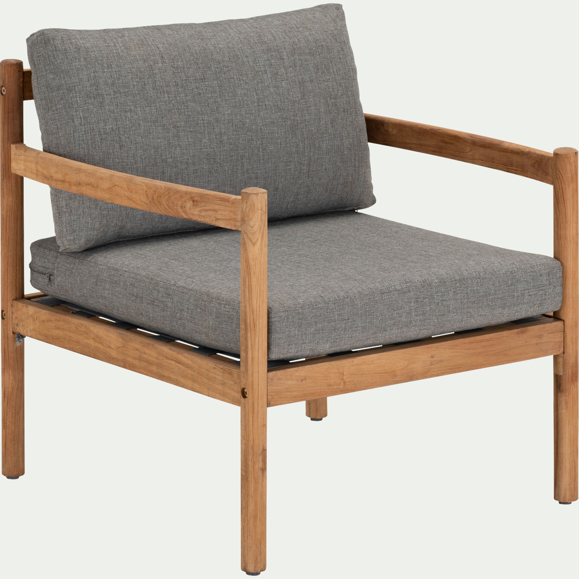 MARIOLU - Fauteuil de jardin en teck recyclé - gris