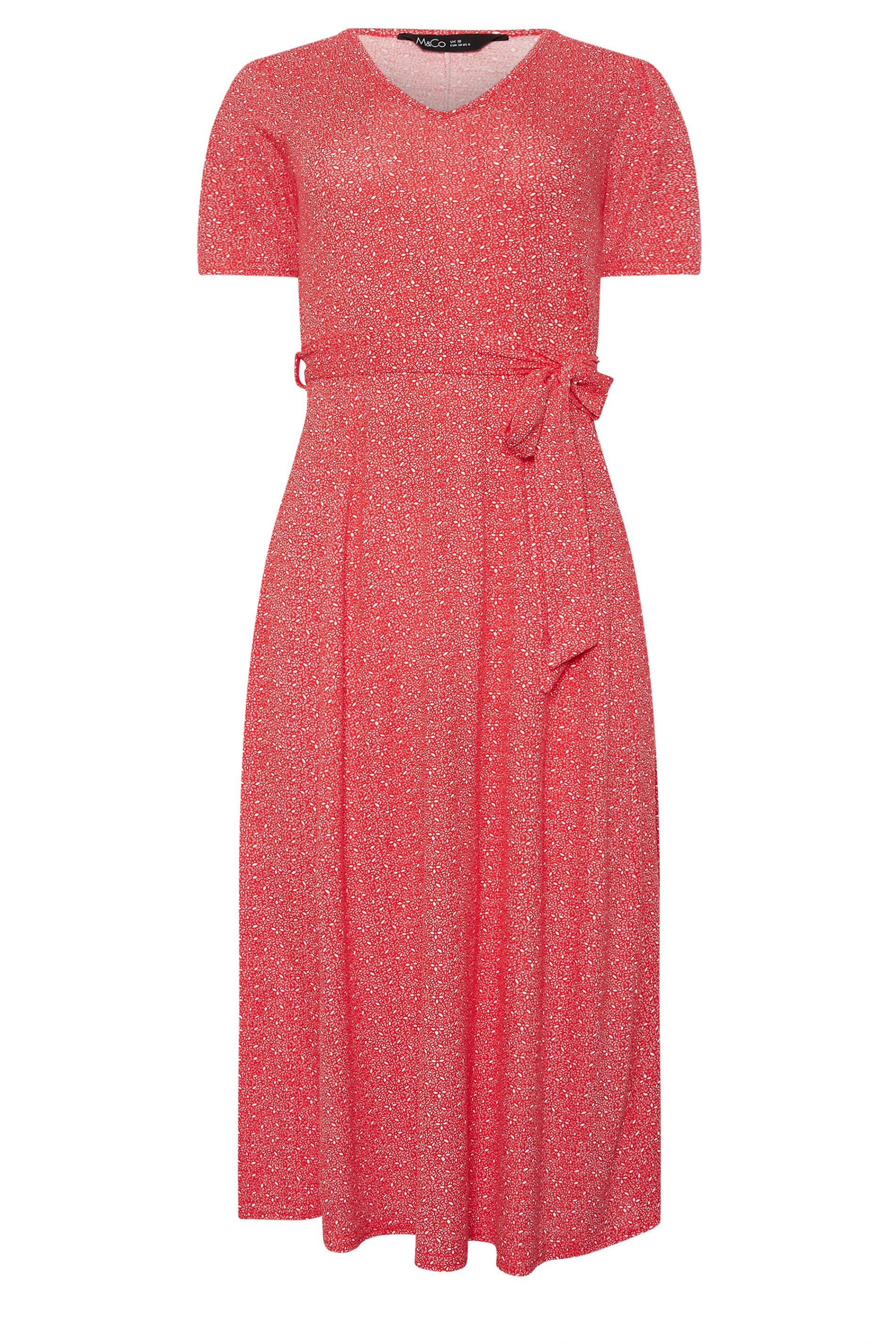 M&Co Printed Tie Waist Midi Dress