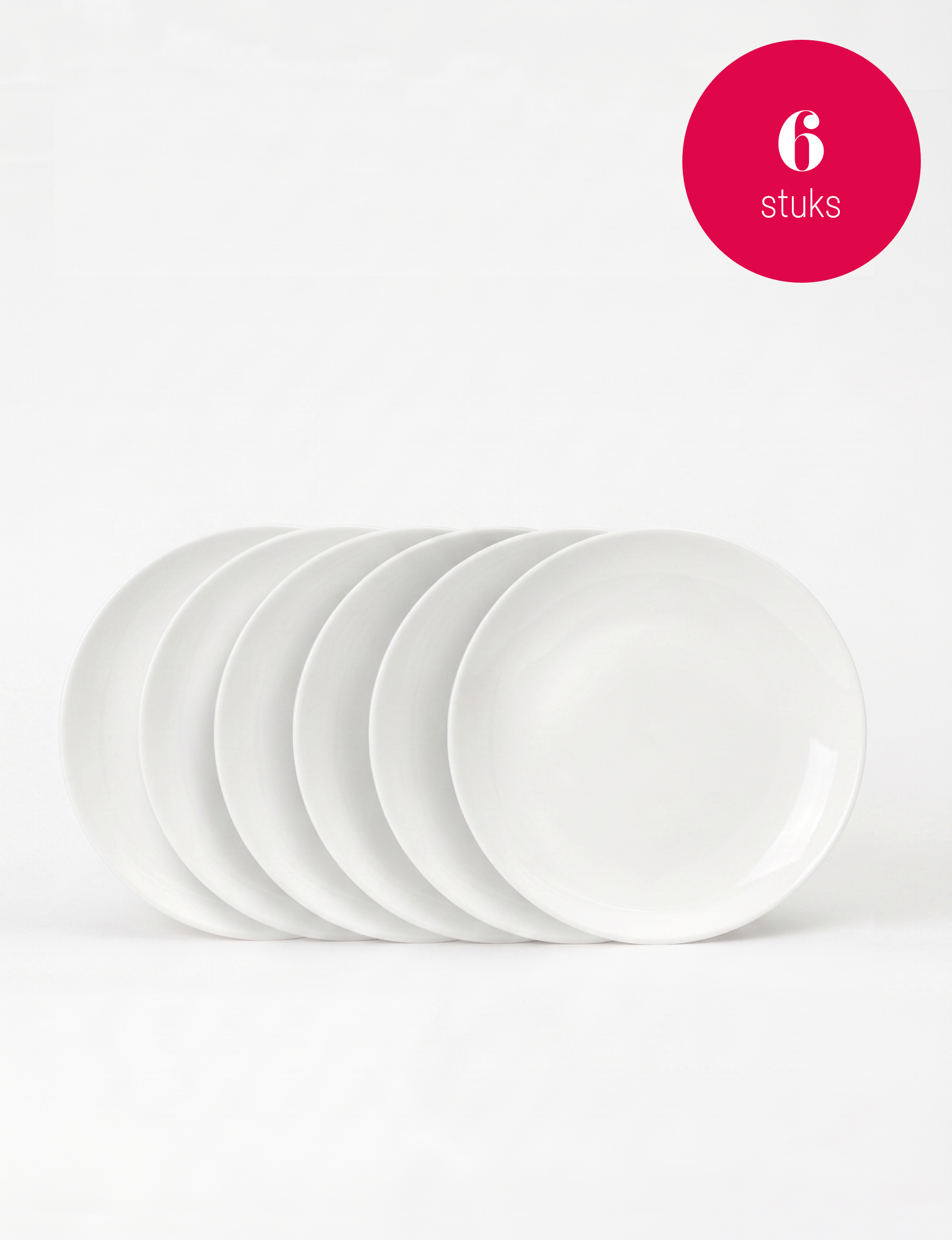 vtwonen - Borden - Wit - 20 cm - Set van 6