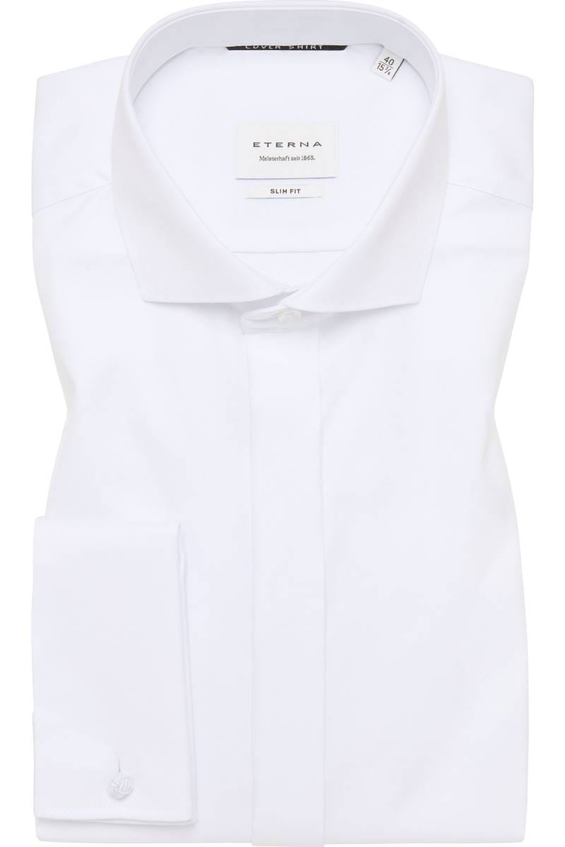 ETERNA Cover Shirt Slim Fit Galahemd weiss, Einfarbig (extra langer Arm)