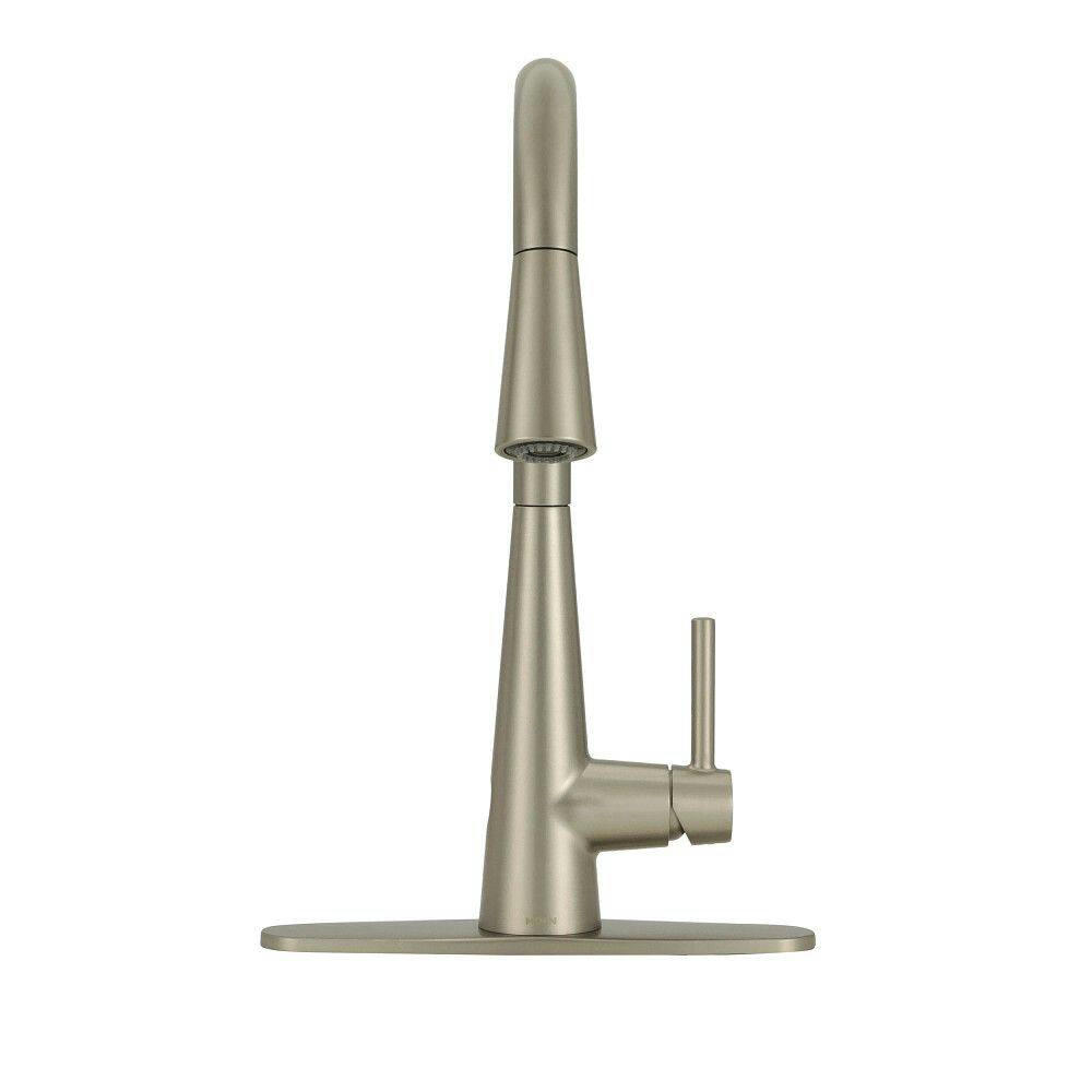 Moen® Sleek U Single Handle High Arc Modern Pull Down Sprayer Kitchen Faucet with MotionSense & Power Clean, Stainless Steel
