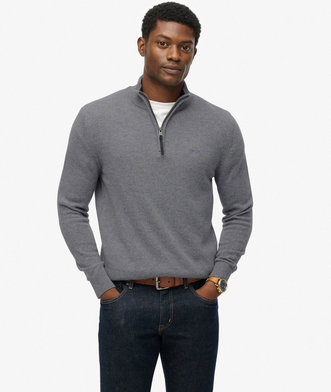 Wool Blend Half Zip Jumper