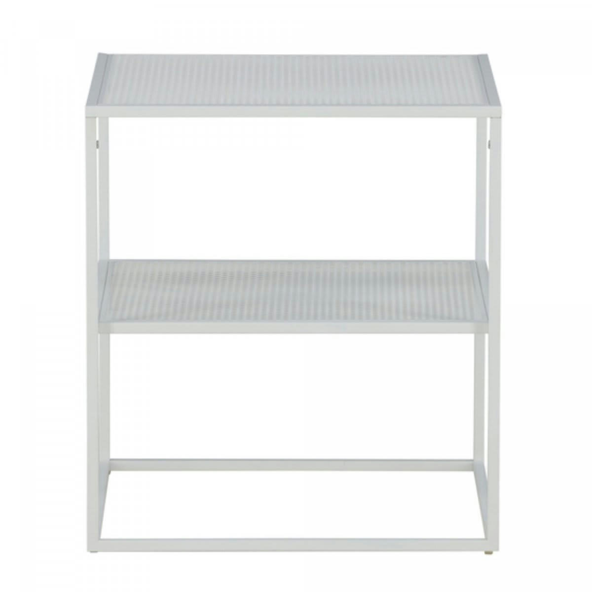 NAYA - Table d'appoint moderne en métal blanc