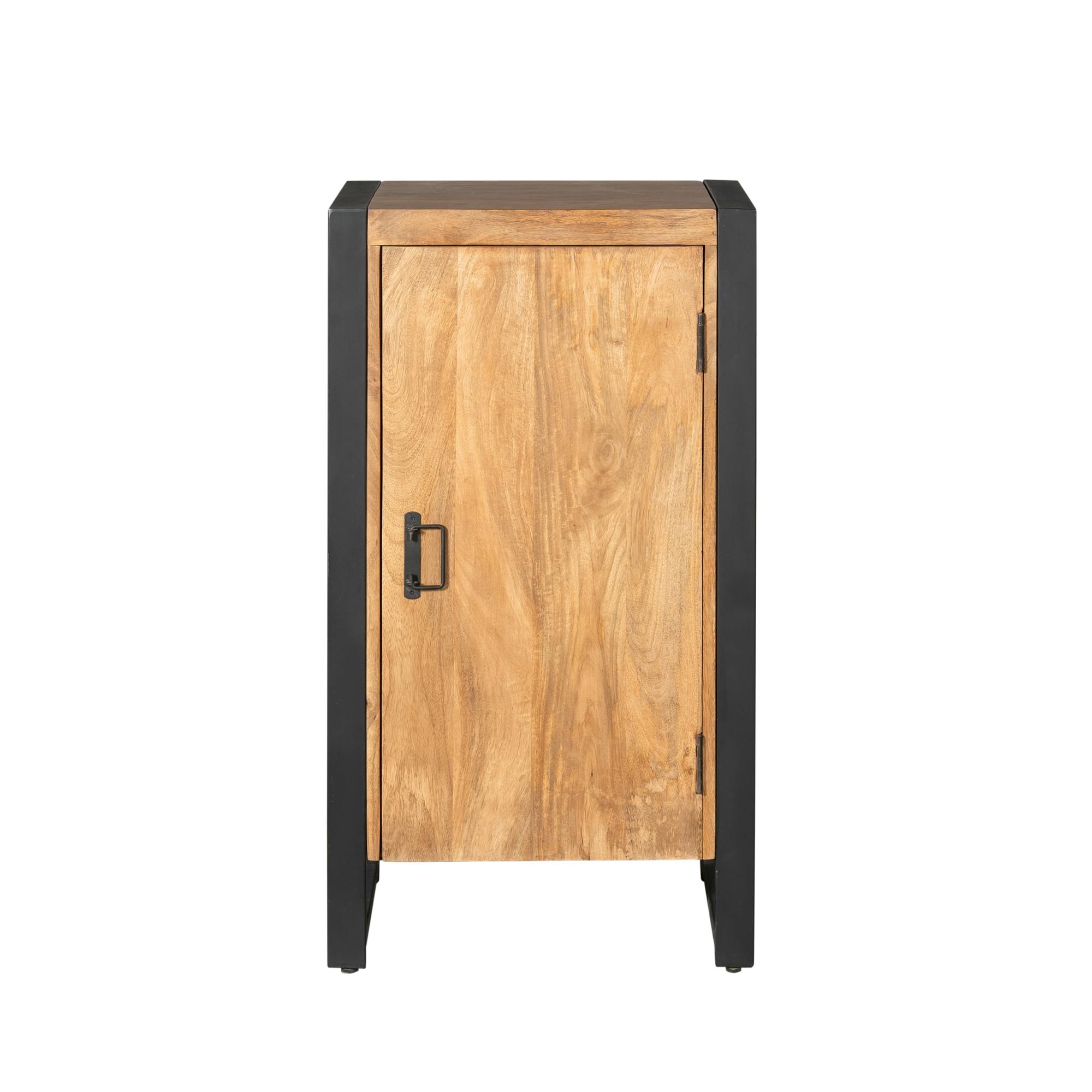 Petit meuble de rangement bois métal 1 porte MILORA